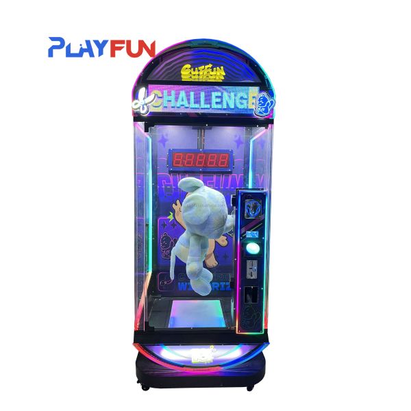 Playfun Scissor Cut Prize Machine 10S Time Challenge Machine Coin Operated Big Doll Vending Machine