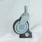 M28x40mm Solid Stem 4 Inch Grey TPR Medical Bed Casters Non-magnetic Hospital