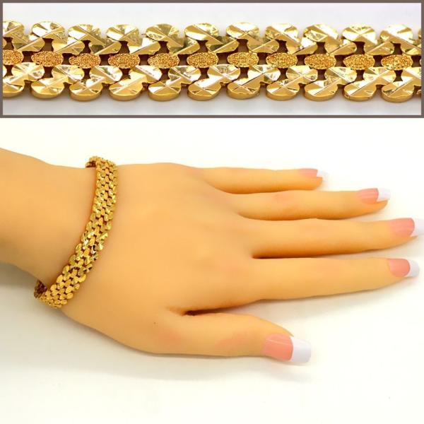Unique design big size thick chain Men Bangle jewelry 18K Real Gold Plated woman