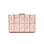 Square Closure Beige Acrylic Gold Purse Frame 17x12cm