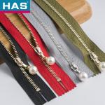 Brass 5 Inch Separating Zipper Gold Teeth Zippers For Handbags