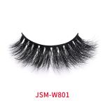 Wispy Fluffy False Eyelashes , 16mm Faux Fur Lashes Natural Black