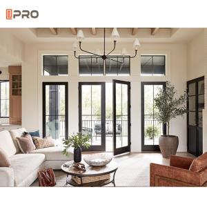 Wholesale French Style Steel Frame Glass Swing Door With Hinges Powder Coated from china suppliers