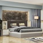 Contemporary Simple Wooden Frame King Size Bed Master Room Complete Double Home