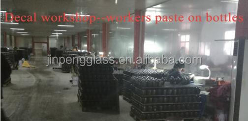 375ml Custom Logo Engraved Tear Drop Shaped Gin Rum Glass Bottle With Corks for Liquor