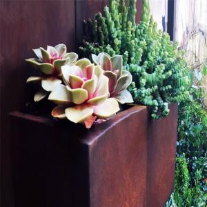 Wholesale Outdoor Metal Weathering Steel Rectangular Flower Pot / Flower Planter from china suppliers