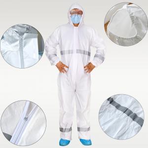 Wholesale Non Woven Disposable Hazmat Suit Hi Vis Waterproof Safety Coverall With Reflective Strip from china suppliers