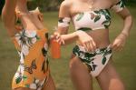 Solid color Scoop Neck Sport Top With High Waist Bikini