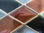 golden brass caming decoarative glass panel 1"thickness of high quality