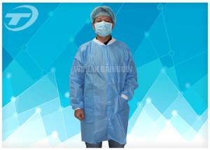Wholesale Lab Disposable Visitor Coats With Knitted Cuffs And Collar / BPP Fabric from china suppliers