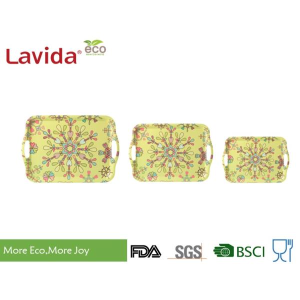 Heat Resistance Bamboo Fiber Dinnerware Popular Multiple Colors Abstract Flower Print