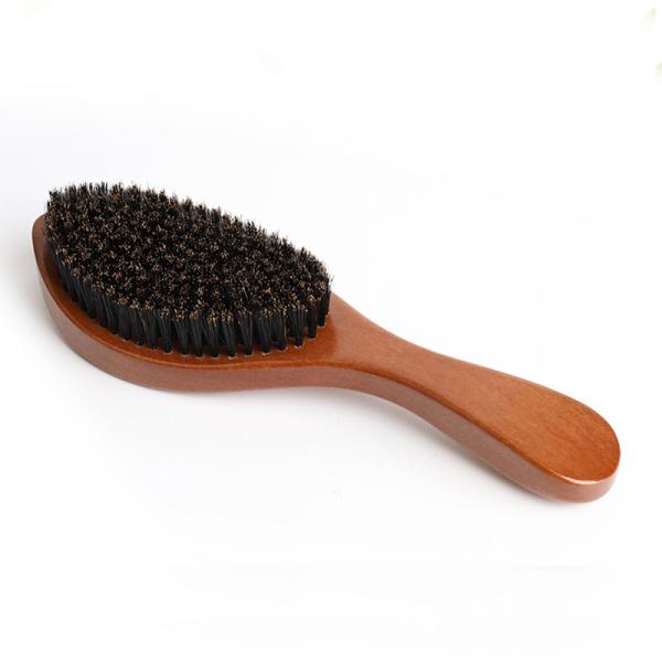 Wood Boar Bristle 360 Curved Custom Logo Medium Hard Wave Brush For Men Abeis