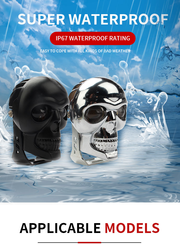 Motorcycle Head Lights 3inch 40W Dual Color LED Spotlight for Skull Headlight Fog Lamp