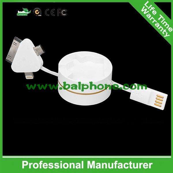 universal usb cable 3 in1 retractable usb cable charge and data cable 3 in1