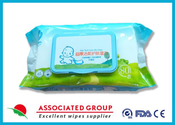 Thick Cotton Baby Wet Wipes , Fragrance Free Baby Wet Tissue With Non - Woven
