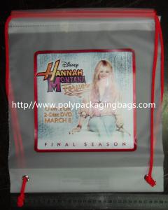 Wholesale Clear Drawstring Plastic Bags For Hannah Montana Forever DVD from china suppliers