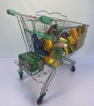 Metal General 180L Store Shopping Cart CE Certificate Foldable Steel Shopping