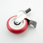 3 Inch JY PU Caster Wheels With Brake Heavy Duty Braked Castors