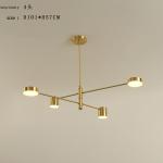 Nordic Copper Droplight Six Heads Modern Pendant Light
