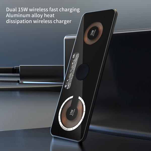 Transparent Quick Portable 15Watt Wireless Charger For Phone Smart Watch Earphone