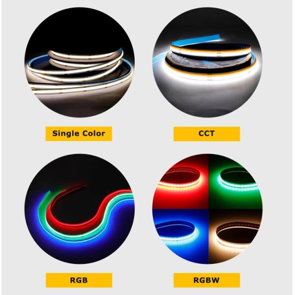 DC 12V 24V 5V Ultra Narrow 3mm Dotless COB LED Strip Light for Flexible Lighting