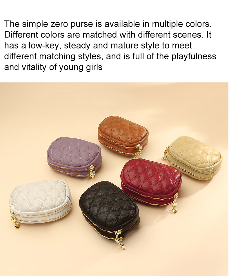 Minibook Ladies Wallets And Purse Women Key Chain Pouch Made of Genuine Cowhide Leather
