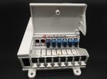 White FTTH Fiber Optic Termination Splitter Box Mini Mid Span 6 Cores Wall