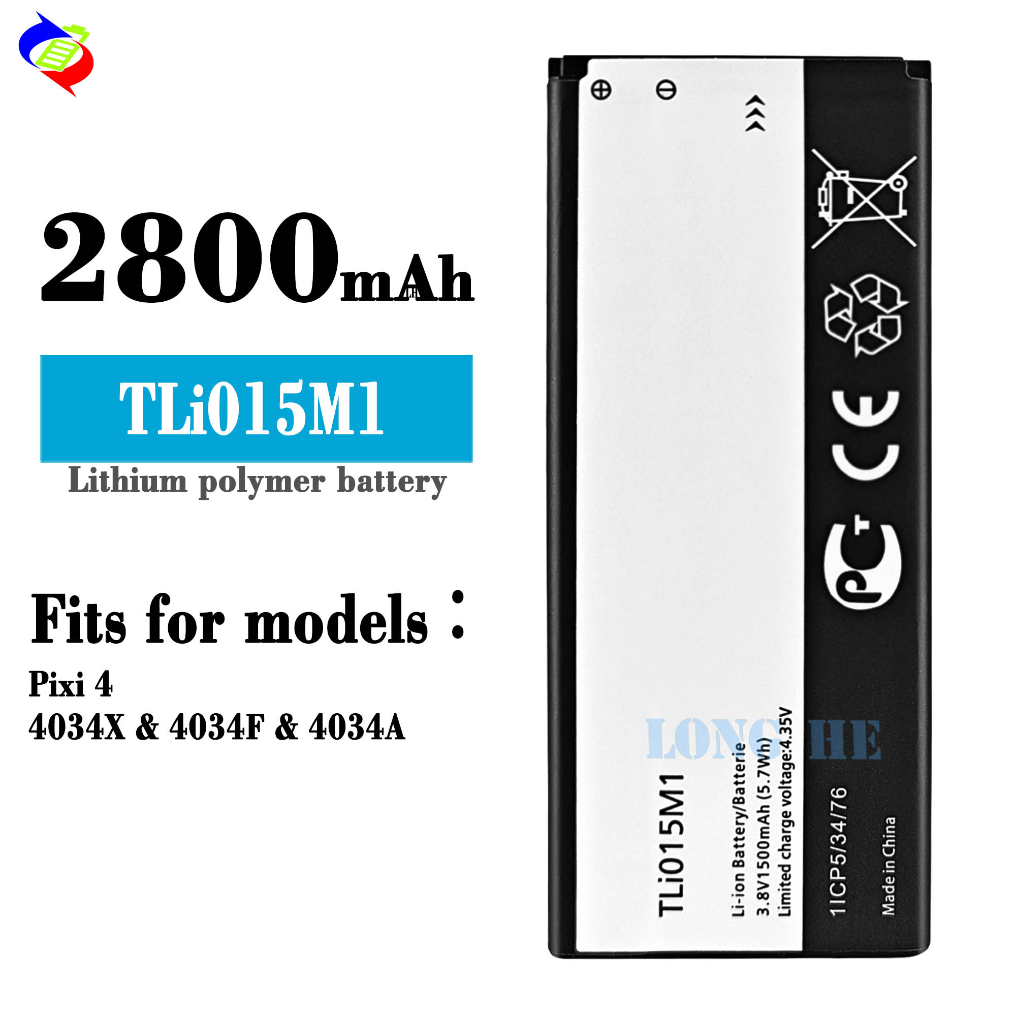 Long Lasting 2800MAH TLi015M1 Battery For Alcatel Pixi 44034X 4034F 4034A Mobile Phone