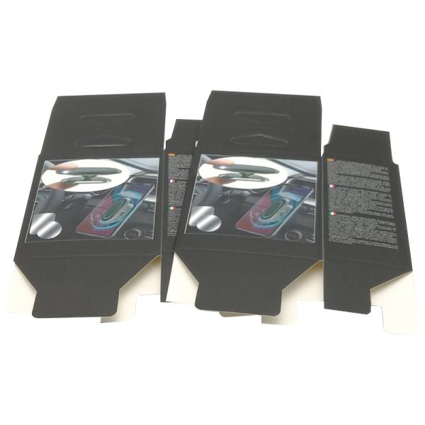 Consumer Electronics Paper Box With Pvc Window Hanging Hollow Packaging Box Rectangle Cardboard Boxes For Phone Holder