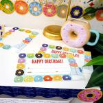 CMYK Printing Colorful Donuts Theme Party Mid Century Mod