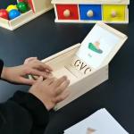 Montessori Wooden Reading Blocks Rotating Letter Spinning Alphabet Learning