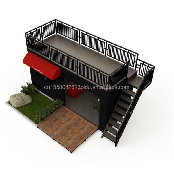 Luxury Shipping Container Bar 20FT Container Coffee Shop and Restaurant with Galvanized Steel Bending 180g