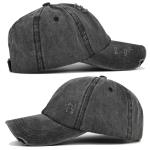 Women'S Washed Distressed Cotton Denim High Ponytail Hat Adjustable Baseball Cap