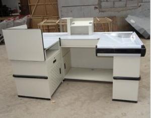 Wholesale White Metal Steel Supermarket Checkout Counter Standard Checkstand With Coaming from china suppliers