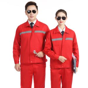 Wholesale Flyita New Red Color Men Long Sleeve Anti-static Work Clothes With Reflective Strips from china suppliers