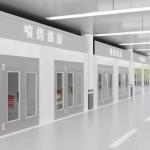 Outdoor LED Industrial Bus Spray Paint Booth With 2 Sets Of 7.5KW Exhaust Fans