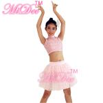 Ballet Jazz And Belly Dancing Clothes Sequin High Neck Sleeveless Prints Skirt