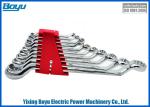 Transmission Line Tool Double Ring Ratchet Wrench , Senior Alloy Steel