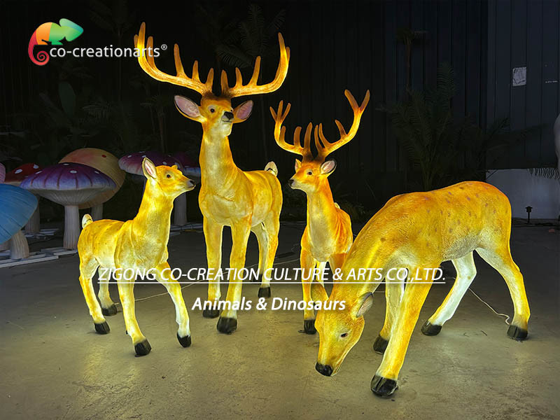 Weatherproof Fiberglass Animatronic Deer Realistic Color Customizable