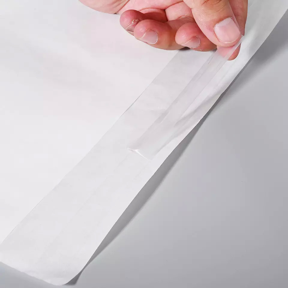 Custom Logo Waterproof Clothing Stamped Glassine Paper Bag White Packing Pouch Envelope
