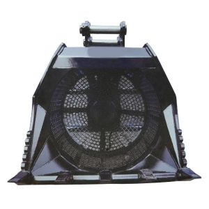 China Rotating Screening Rock Excavator Crusher Bucket Attachment 1524mm Width on sale