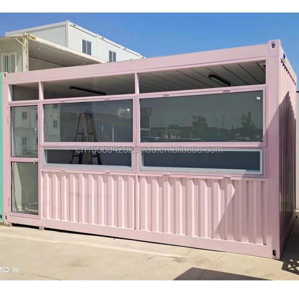 Convenience Store Kiosk Booth in Flat Pack Container for Fast-food Restaurant and Coffee Shop Log Design