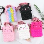 Fidget Push Bubbles Toy Rainbow Unicorn Coin Purse Wallet Ladies Silica