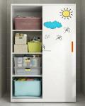 Storage Steel Home Furniture Printed Closet Cabinet Modern Sliding Door Wardrobe