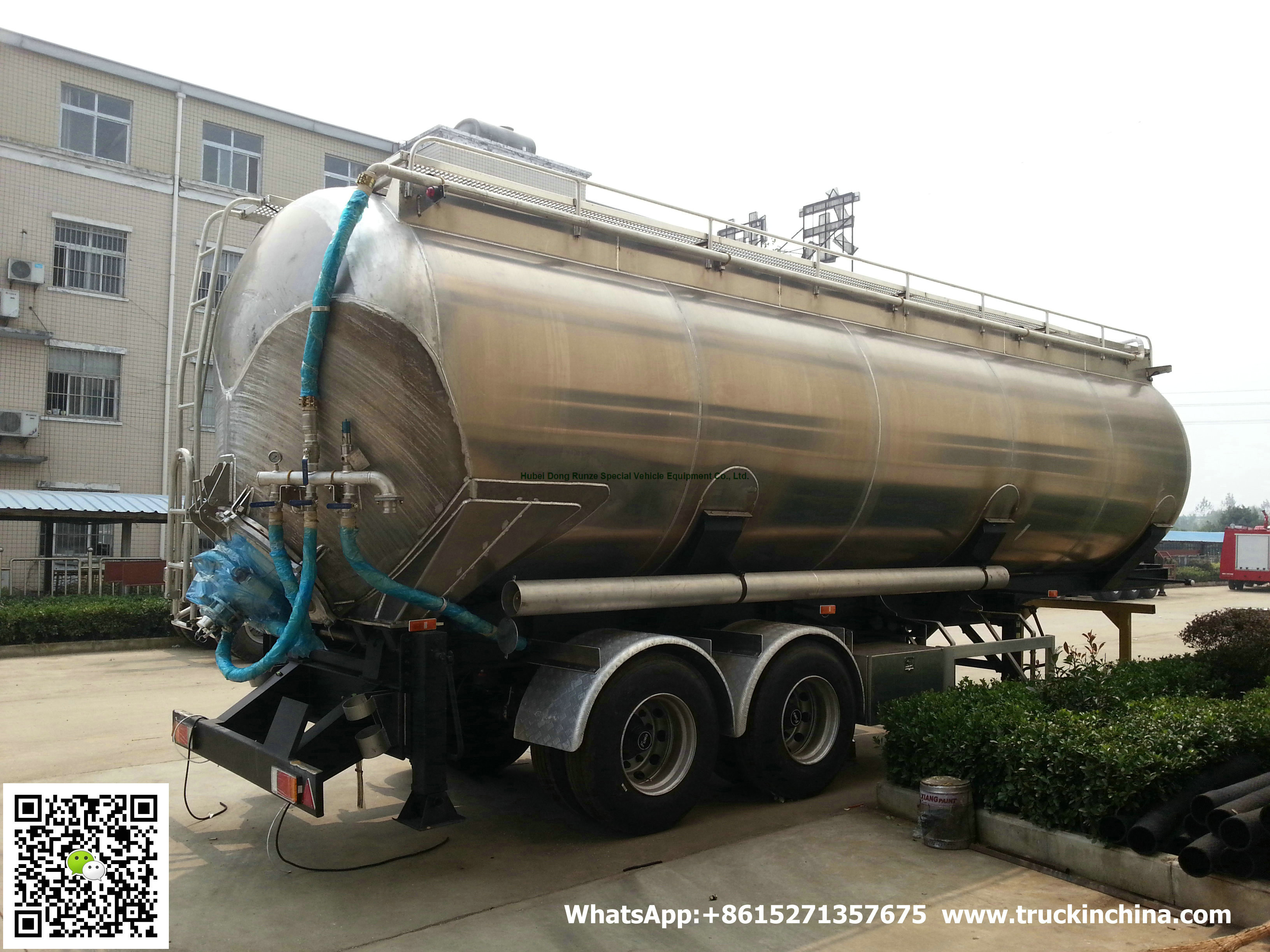 Aluminum Alloy Wheat Flour Bulk Tanker with Tipping Hydraulic Cylinder (6000USG-10000USG ）whApp:+8615271357675