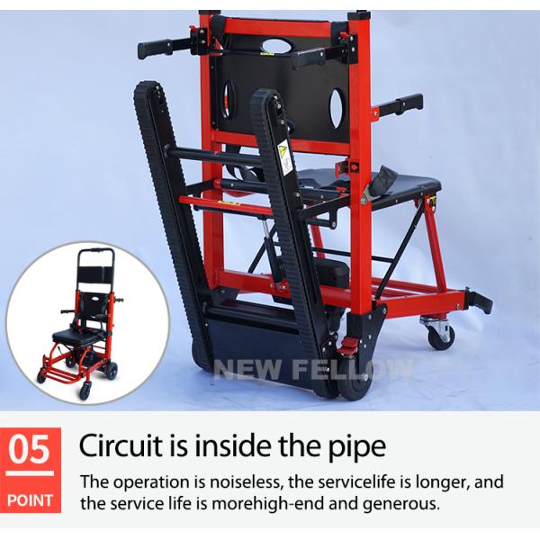 Red Color Portable Electric Stair Climbing Wheelchair Lift Heavy Duty Flat Free Wheels