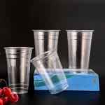 Disposable Clear PET Plastic Cups Cold Beverages Coffee Juice With Dome Lids
