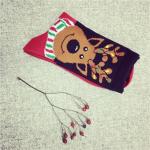 Christmas deer patterned design cosy cotton sweat-absorbent winter dress socks