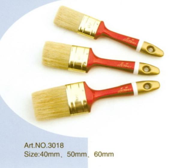 Plastic handle pure natural bristle Chinese bristle mix 3 piece paint brush sets