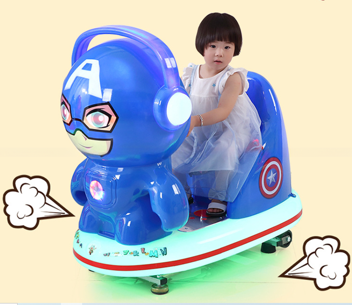Kids amusement game zone kiddie rides with Marvel Alliance big MP5 drawing screen